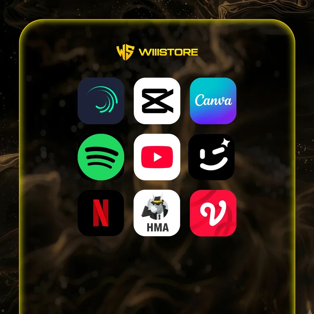 Aplikasi Premium (Netflix, Canva, Spotify, dll)